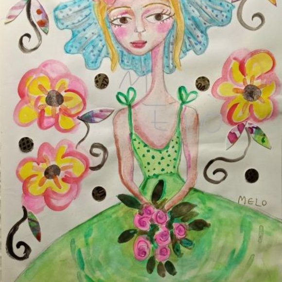 Cris Melo - Melo Earth Other - ORIGINAL Painting - The BRIDE